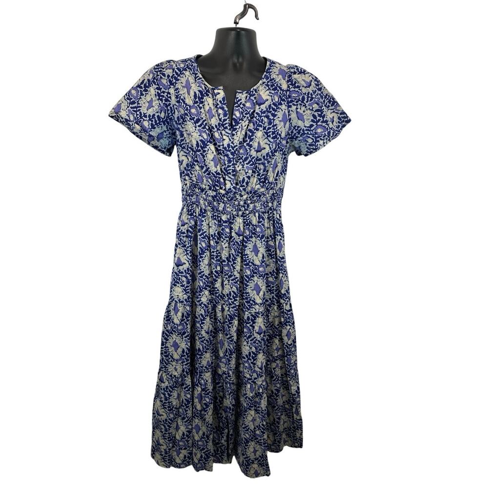 Anthropologie Blue and White Maxi Dress